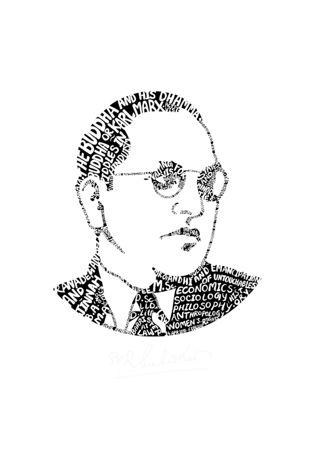 Dr Ambedkar Wordart tshirt by Nibbana Studio