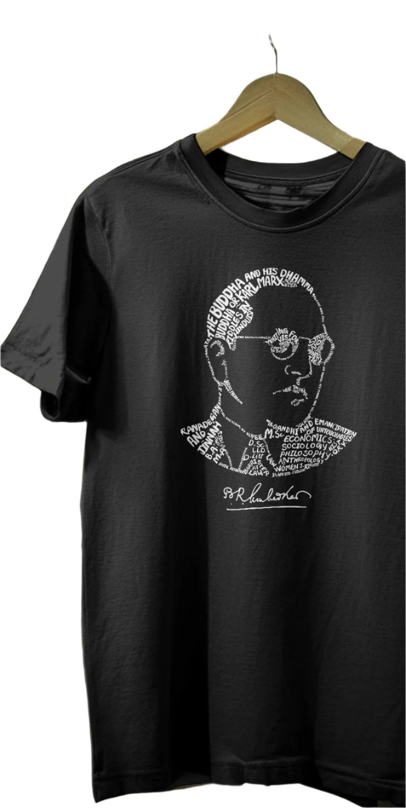 Dr Ambedkar Wordart tshirt by Nibbana Studio